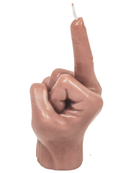 Bougie doigt d’honneur en cire taupe 10x9x17 cm Middle Finger