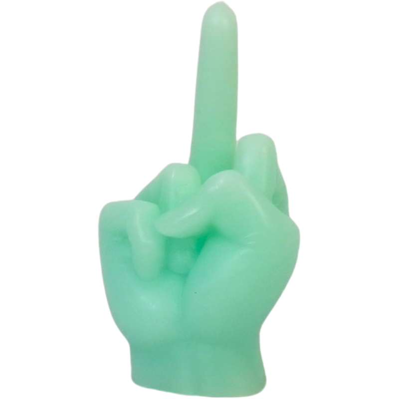 Bougie doigt d’honneur en cire menthe...