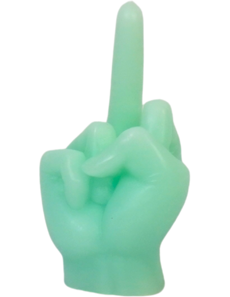 Bougie doigt d’honneur en cire menthe 10x9x17 cm Middle Finger