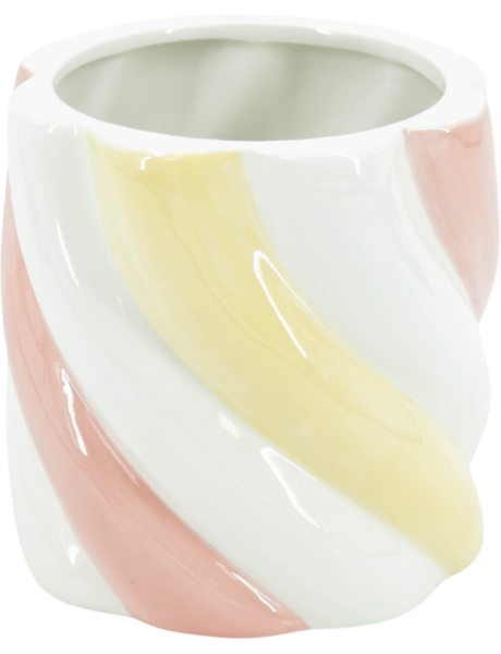 Cache-pot décoratif en dolomite rose jaune et blanc...