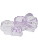 Bougeoir nœud en verre lilas 9,5x6,5x2,5 cm Bow