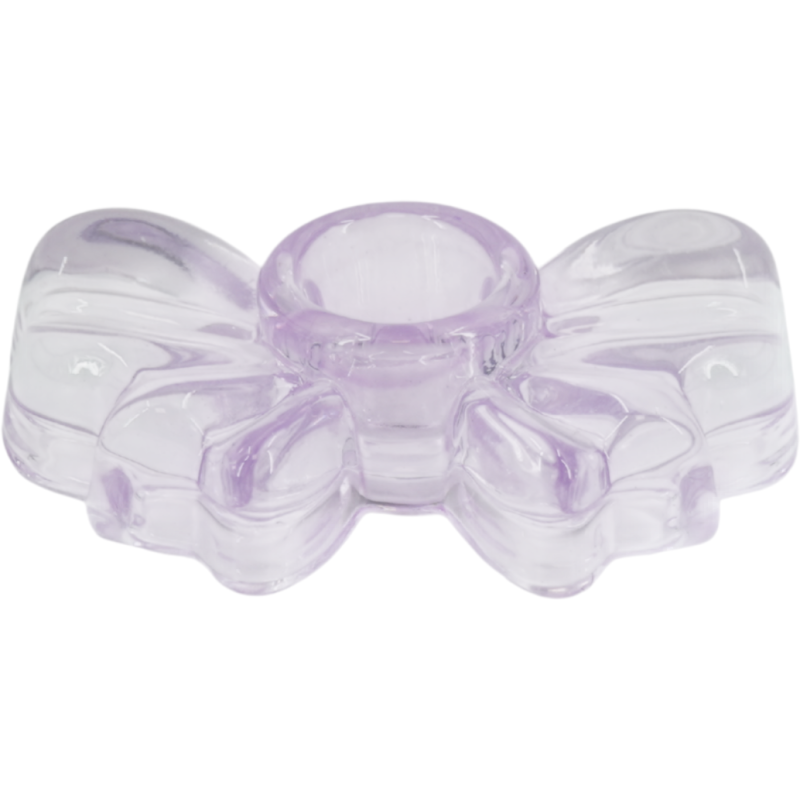 Bougeoir nœud en verre lilas...