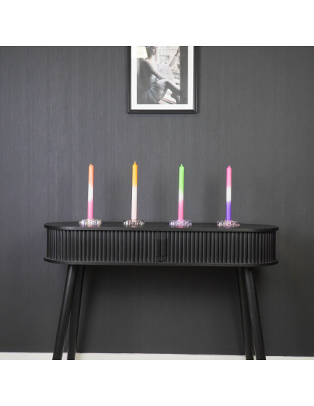 Bougeoir nœud en verre lilas 9,5x6,5x2,5 cm Bow