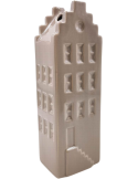 Vase maison en céramique taupe 7,5x6x23 cm House