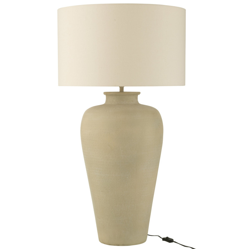 Lampe à poser en métal beige et...