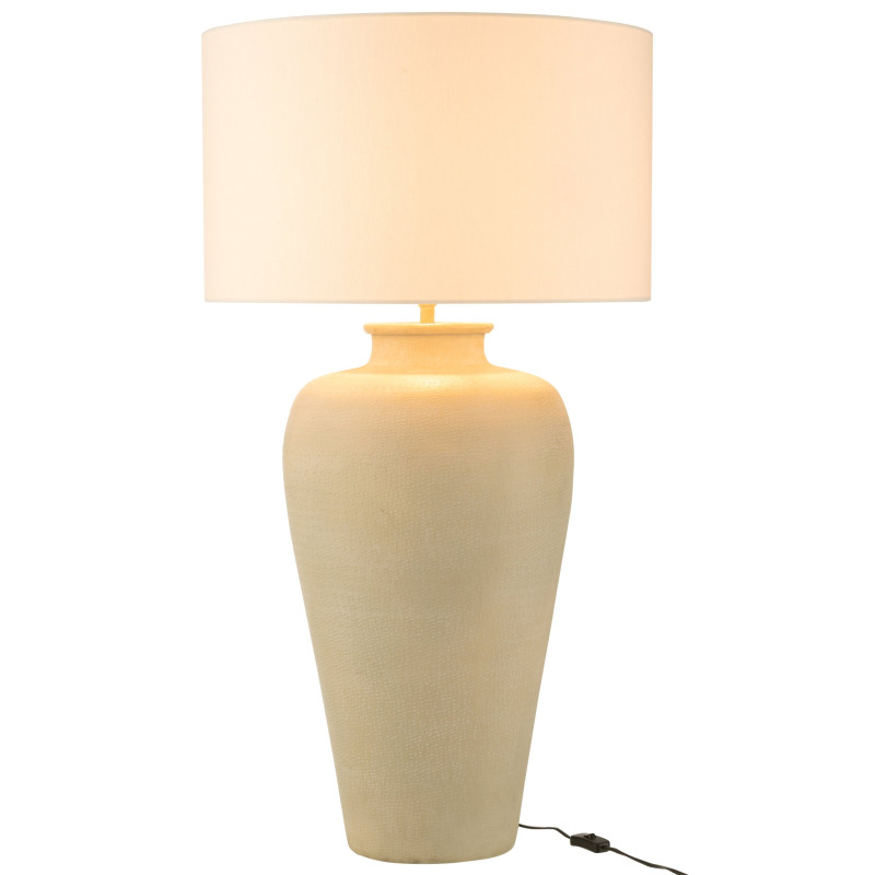 Lampe à poser en métal beige et...