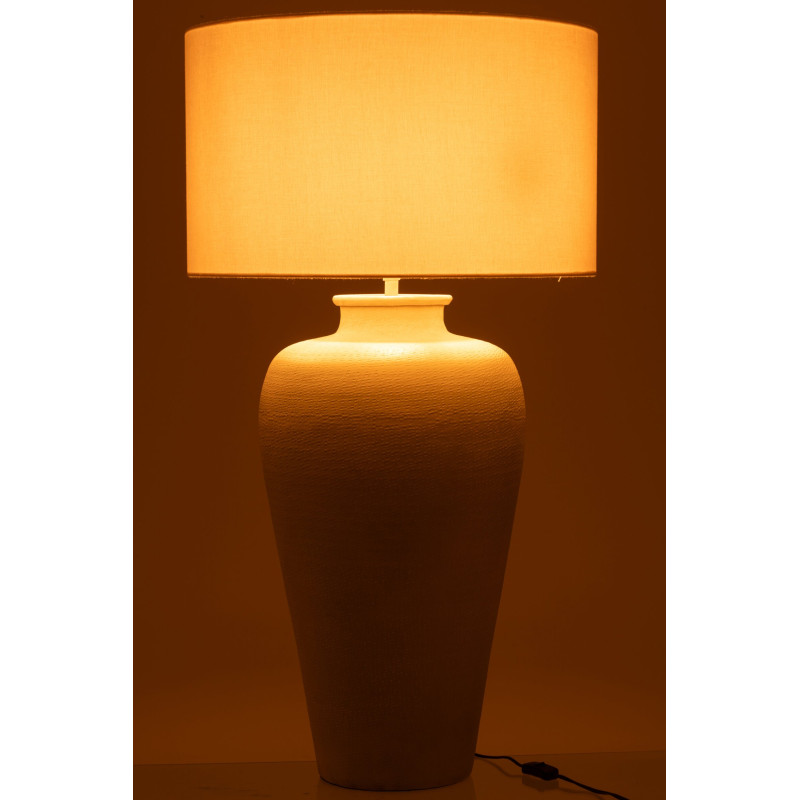 Lampe à poser en métal beige et...