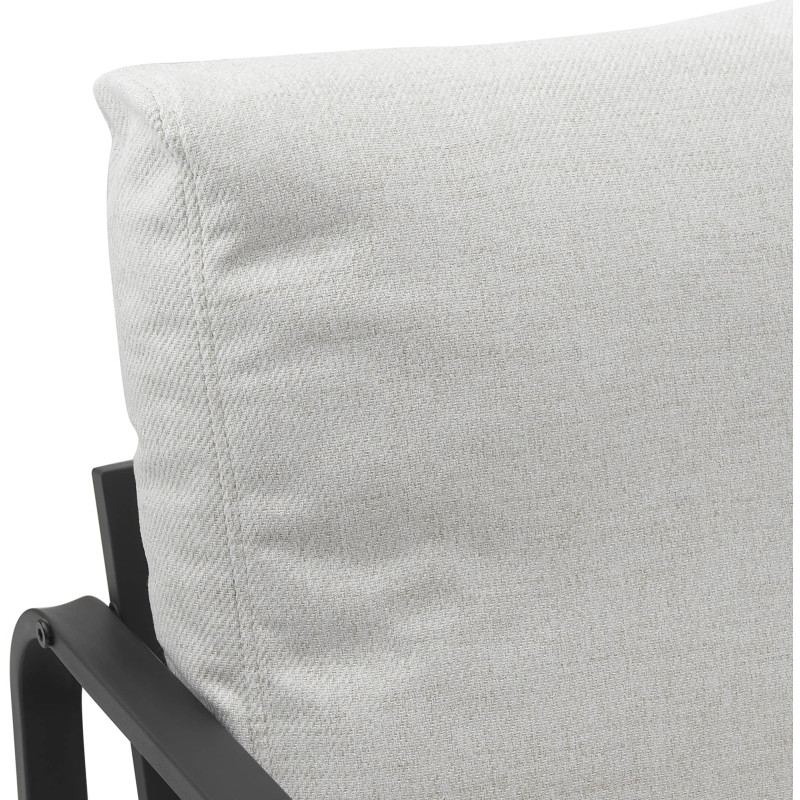 Fauteuil lounge en tissu crème et...