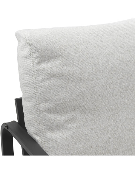 Fauteuil lounge en tissu crème et métal noir 70x74x82 cm Calvia