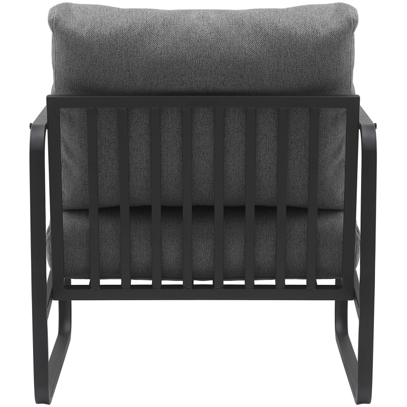 Fauteuil lounge en tissu gris foncé...