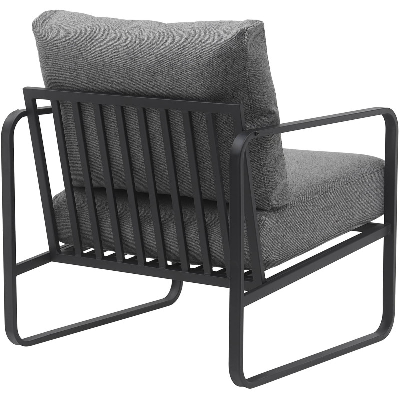 Fauteuil lounge en tissu gris foncé...
