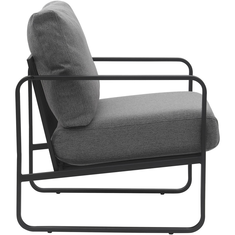 Fauteuil lounge en tissu gris foncé...
