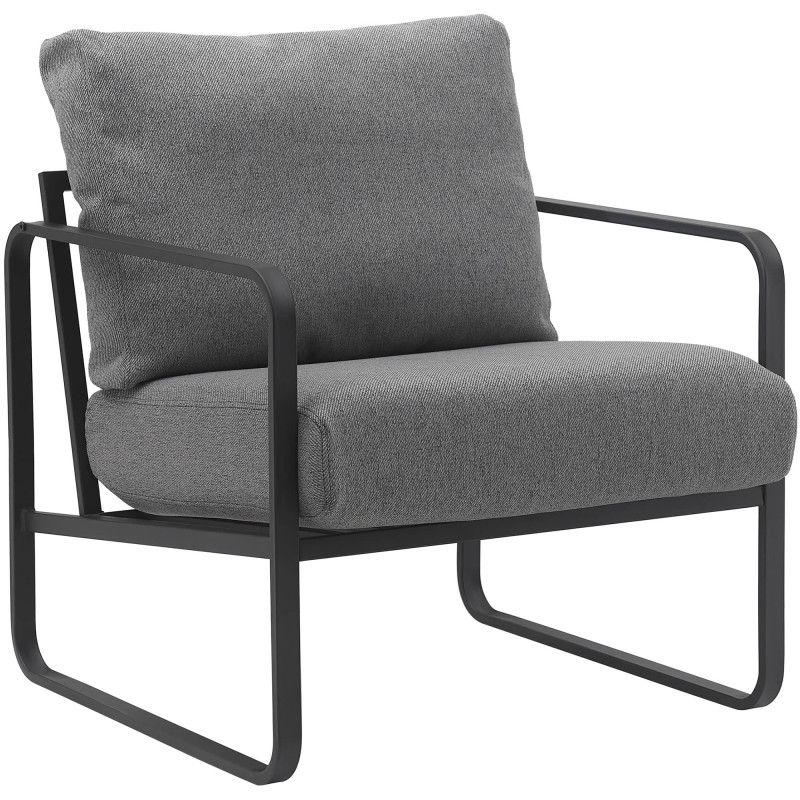 Fauteuil lounge en tissu gris foncé...