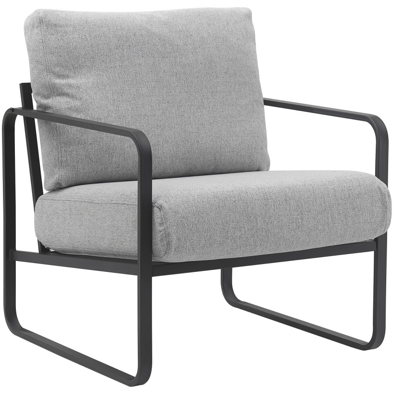 Fauteuil lounge Calvia en tissu gris...