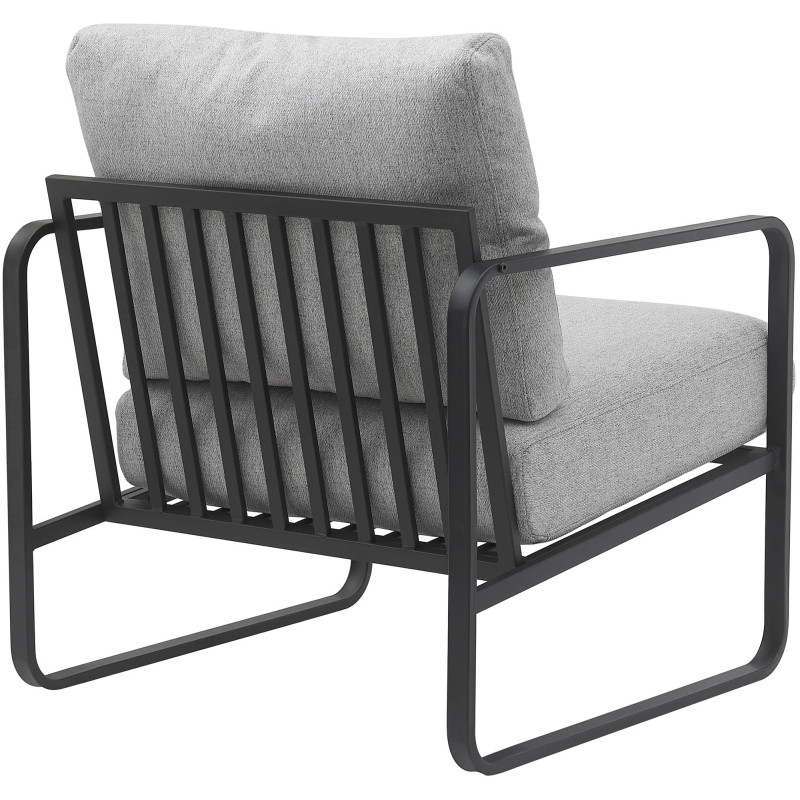 Fauteuil lounge Calvia en tissu gris...