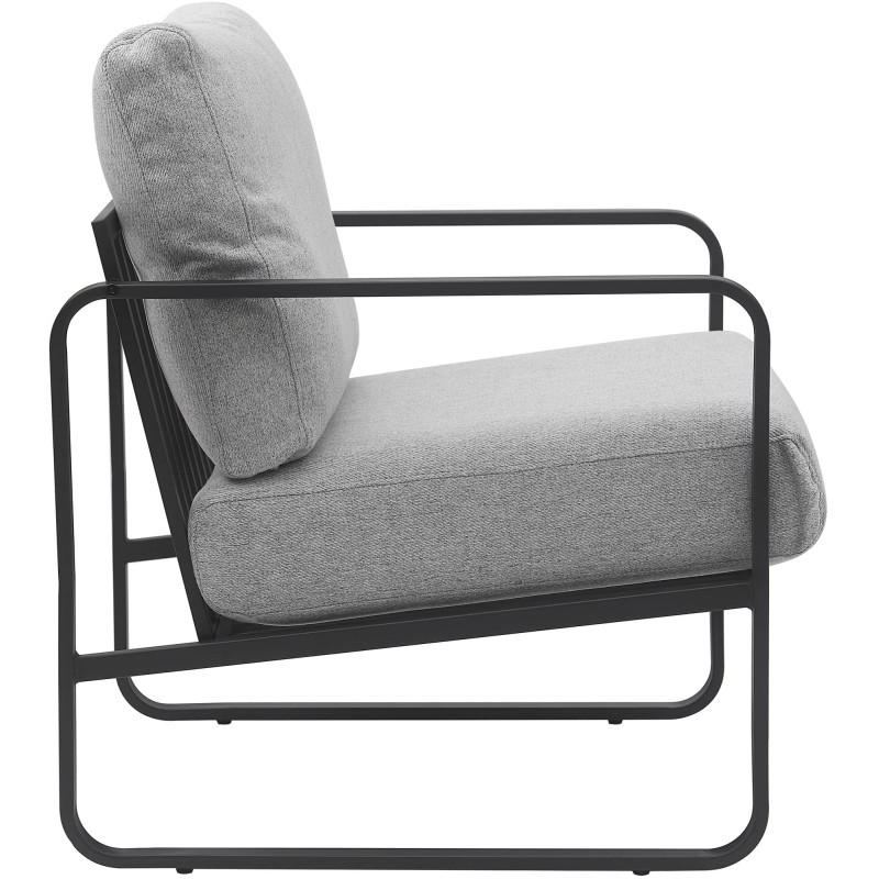 Fauteuil lounge Calvia en tissu gris...