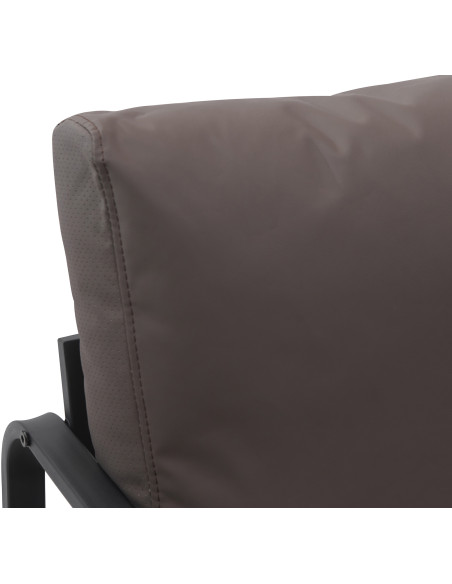 Fauteuil lounge en polyuréthane marron foncé et métal noir 70x74x82 cm Calvia