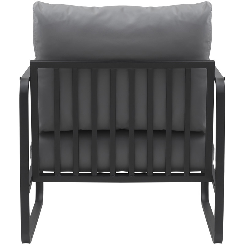 Fauteuil lounge en polyuréthane gris...