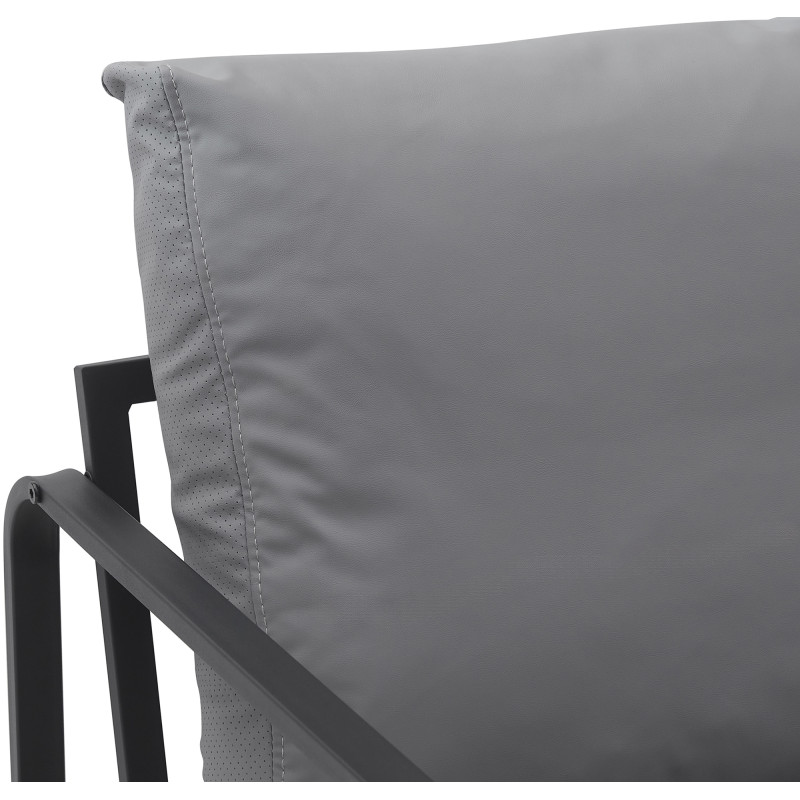 Fauteuil lounge en polyuréthane gris...
