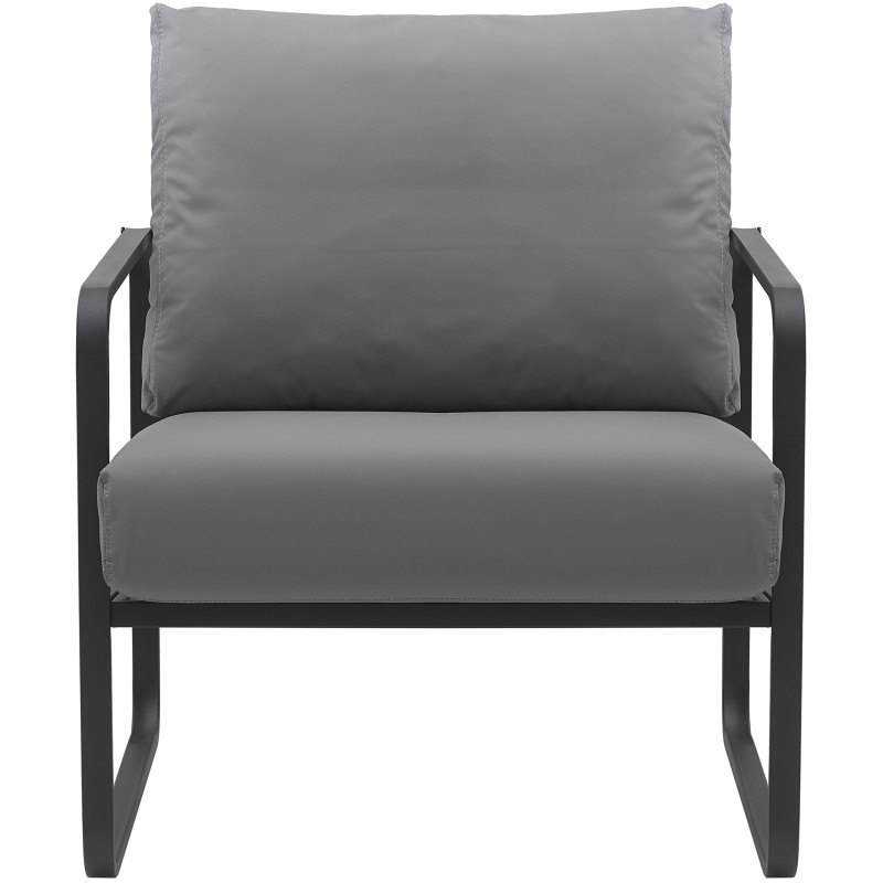Fauteuil lounge en polyuréthane gris...