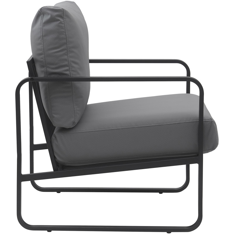 Fauteuil lounge en polyuréthane gris...