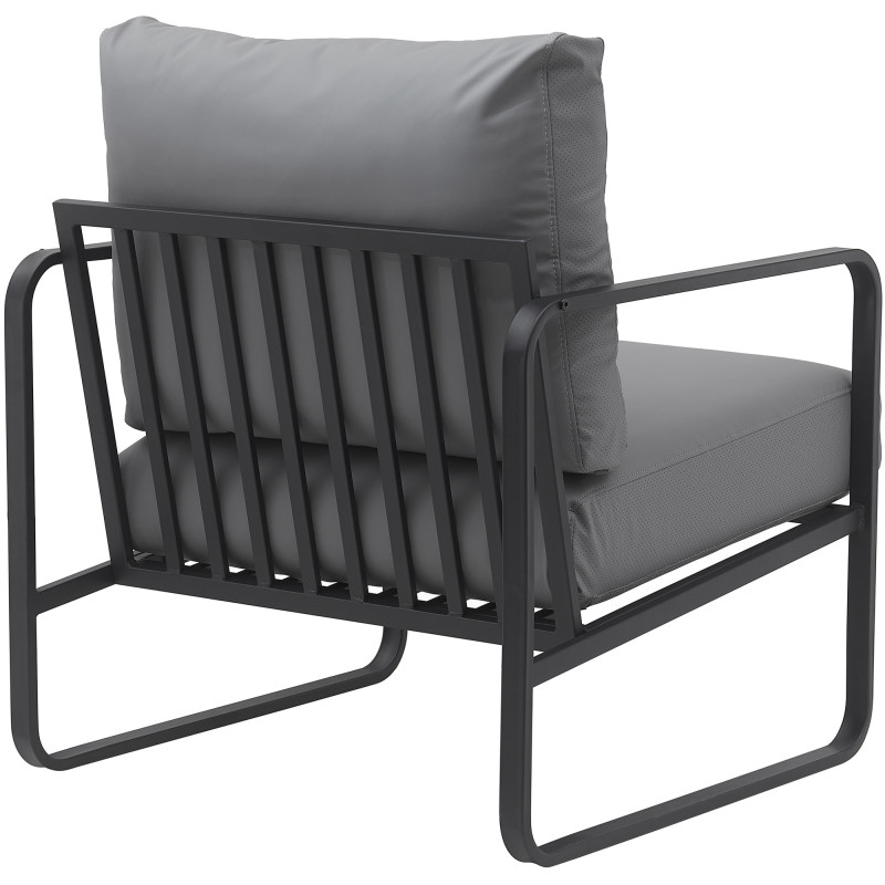Fauteuil lounge en polyuréthane gris...