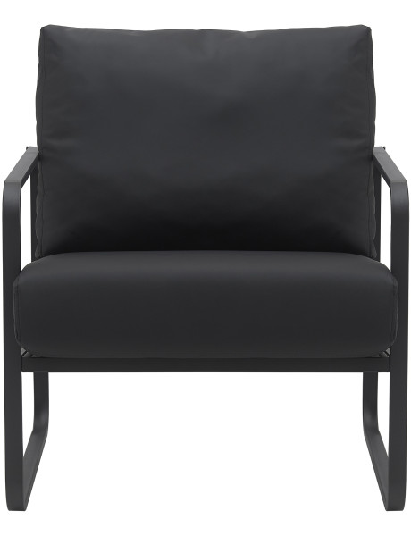 Fauteuil lounge noir en polyuréthane et métal 70x74x82 cm Calvia  - 2
