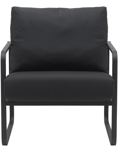 Fauteuil lounge noir en polyuréthane et métal 70x74x82 cm Calvia