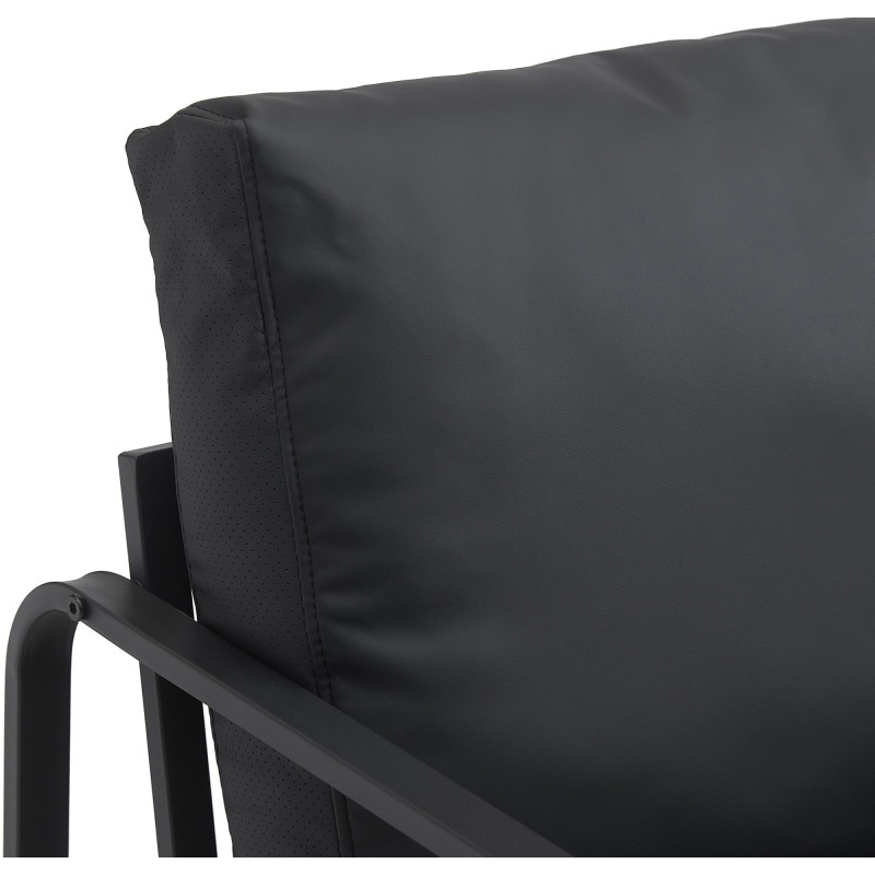 Fauteuil lounge noir en polyuréthane...