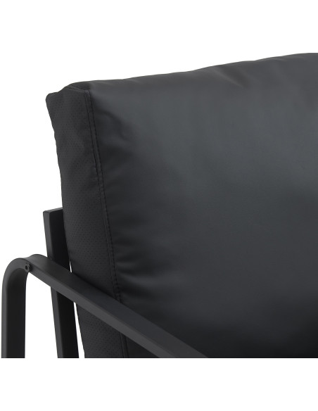 Fauteuil lounge noir en polyuréthane et métal 70x74x82 cm Calvia