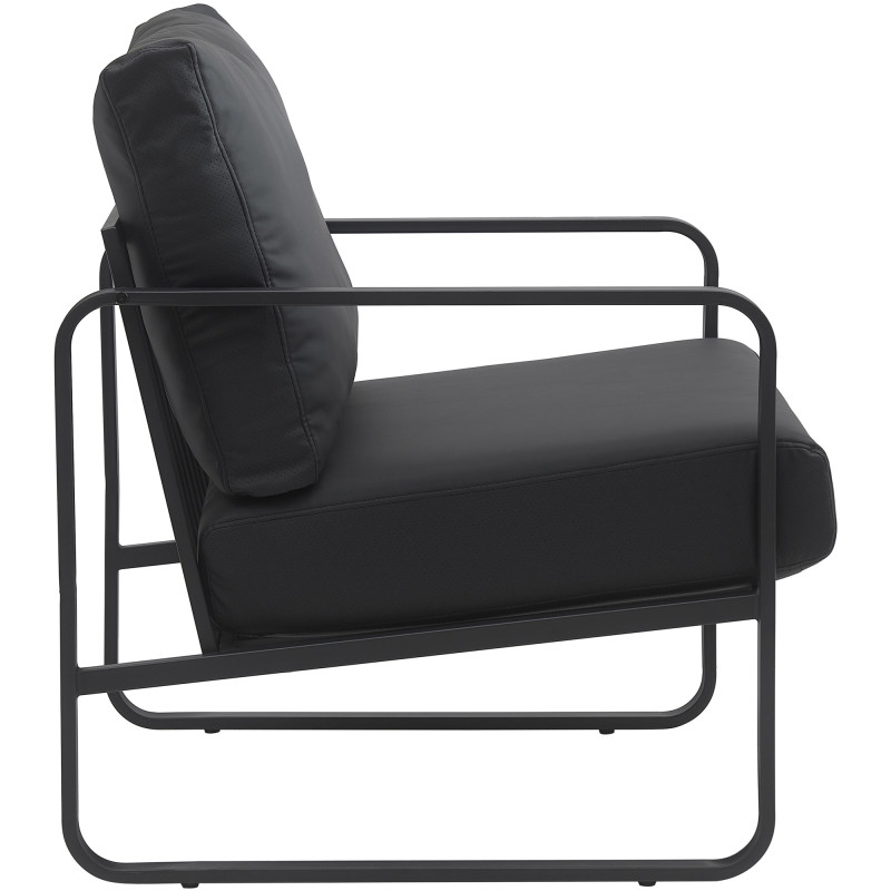 Fauteuil lounge noir en polyuréthane...
