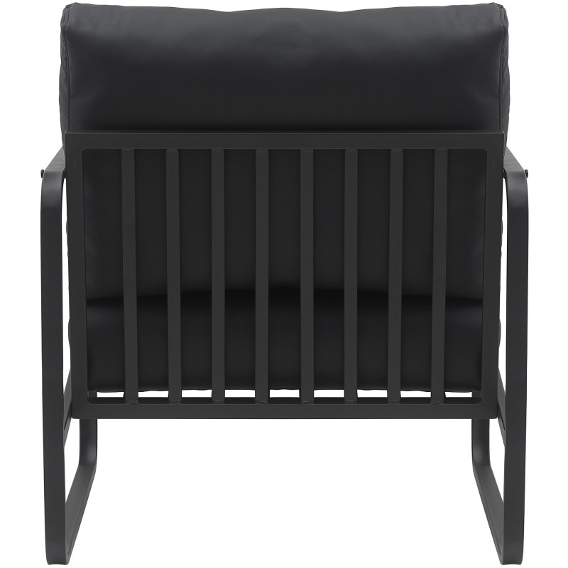 Fauteuil lounge noir en polyuréthane...