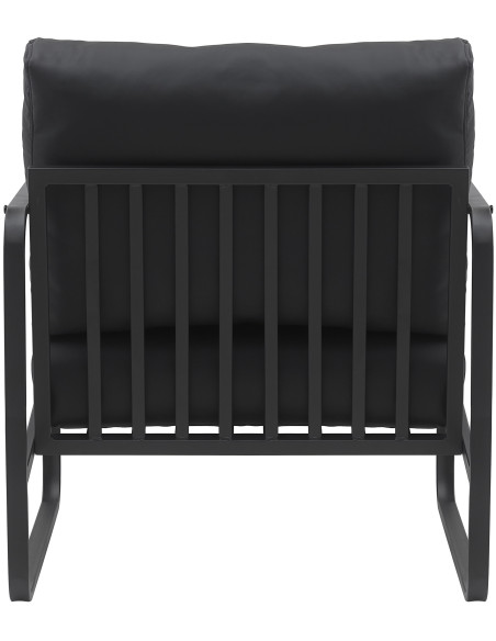 Fauteuil lounge noir en polyuréthane et métal 70x74x82 cm Calvia