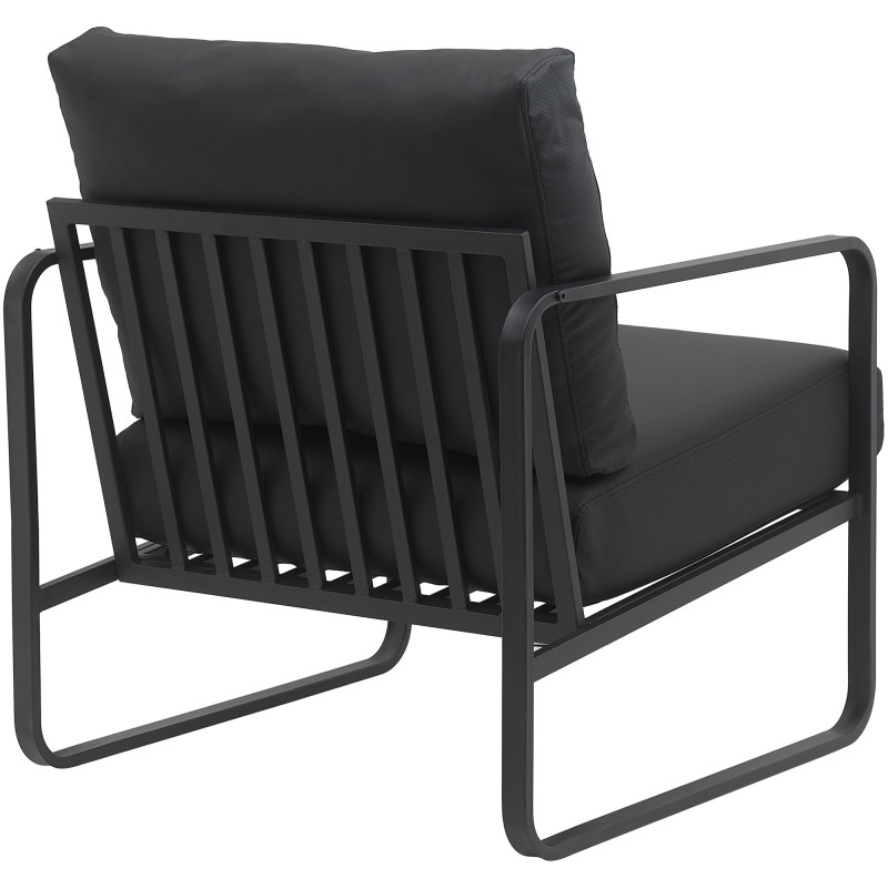 Fauteuil lounge noir en polyuréthane...