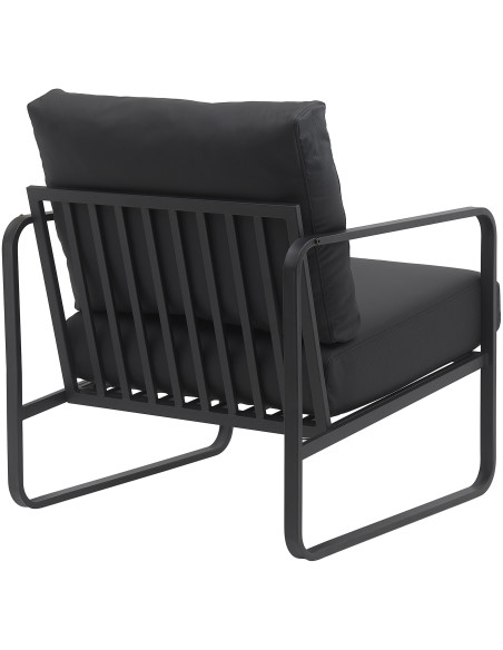 Fauteuil lounge noir en polyuréthane et métal 70x74x82 cm Calvia