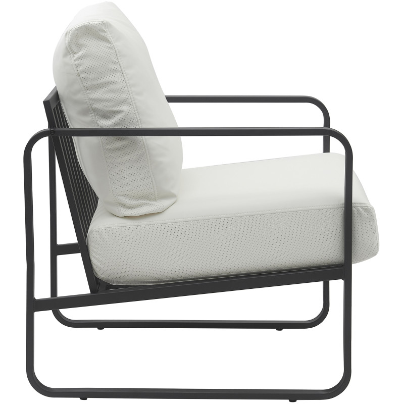 Fauteuil lounge blanc en polyuréthane...