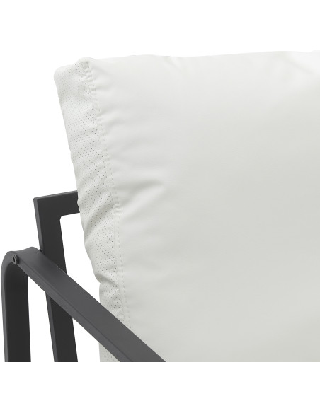 Fauteuil lounge blanc en polyuréthane et métal noir 70x74x82 cm Calvia