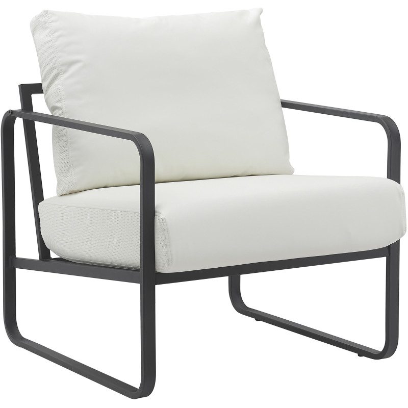 Fauteuil lounge blanc en polyuréthane...