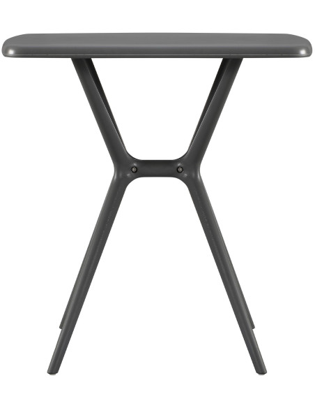 Table de jardin carrée en polypropylène gris foncé 72x72x76 cm Bellerive