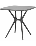 Table de jardin carrée en polypropylène gris foncé 72x72x76 cm Bellerive