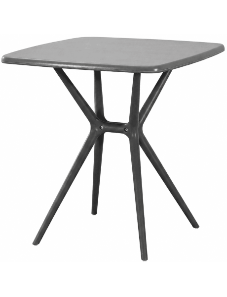 Table de jardin carrée en polypropylène gris foncé...