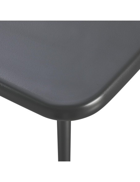 Table de jardin carrée en polypropylène gris foncé 72x72x76 cm Bellerive