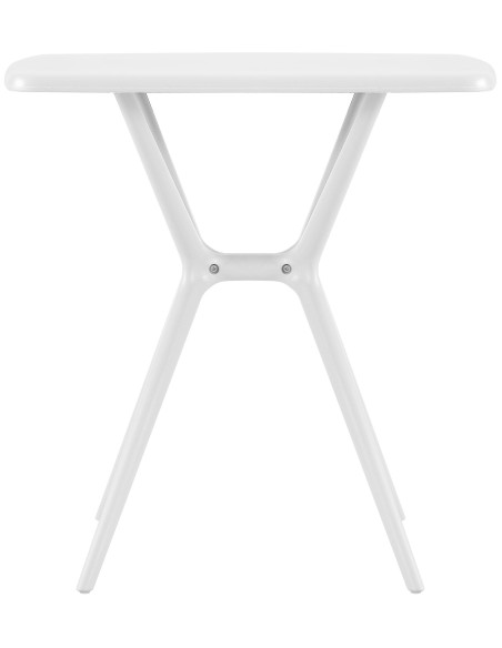 Table de jardin carrée blanche en polypropylène 72x72x76 cm Bellerive