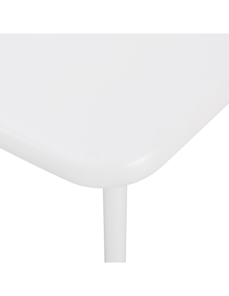 Table de jardin carrée blanche en polypropylène 72x72x76 cm Bellerive