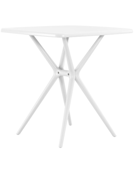 Table de jardin carrée blanche en polypropylène 72x72x76 cm Bellerive