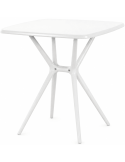 Table de jardin carrée blanche en polypropylène 72x72x76 cm Bellerive