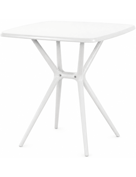 Table de jardin carrée blanche en polypropylène 72x72x76...