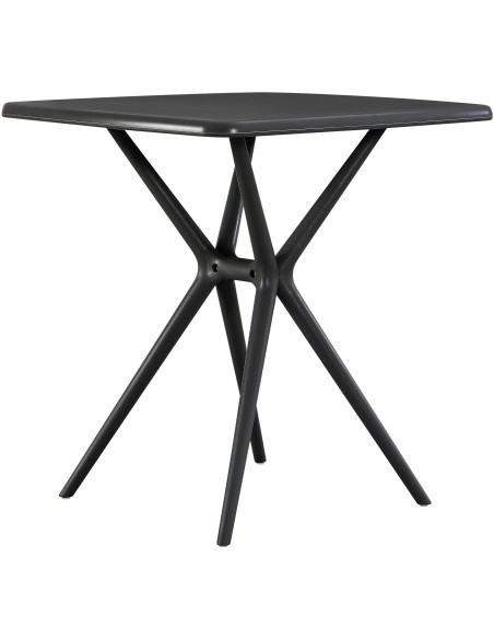 Table de jardin carrée noire en polypropylène 72x72x76 cm Bellerive