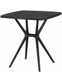 Table de jardin carrée noire en polypropylène 72x72x76 cm Bellerive