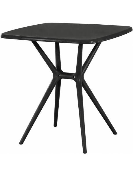 Table de jardin carrée noire en polypropylène 72x72x76 cm...